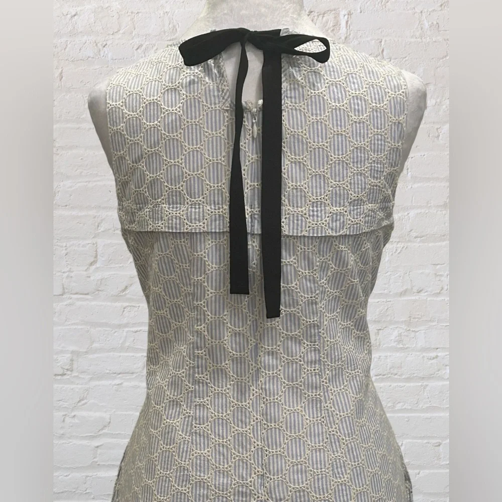 J. Crew Sear Sucker and Eyelet Shift Dress, Size 2 Preppy Nautical Cottagecore